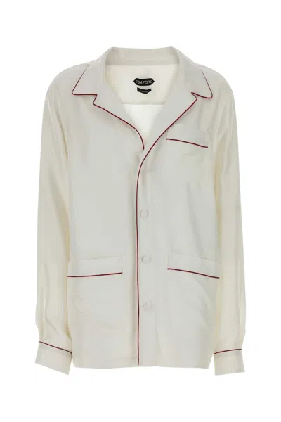 Tom Ford Silk Pajama-style Shirt In White