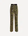 Tom Ford Multicolor Pants With Logo Patch On The Waist And All-over Leopard Print In Silk Stretch Wo