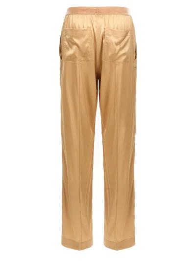 Tom Ford Silk Pants In Pale Beige