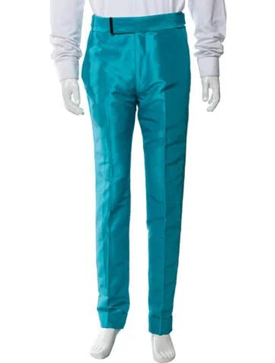 Pre-owned Tom Ford Silk Pants In Blue