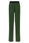 Tom Ford Green Pants With Elastic Waist With Logo Lettering In Silk Stretch Woman In Green