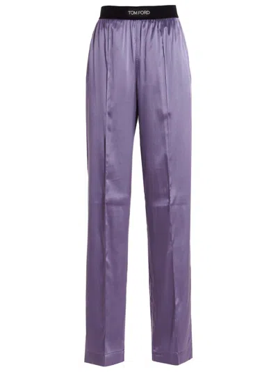 Tom Ford Silk Pants In Lilac