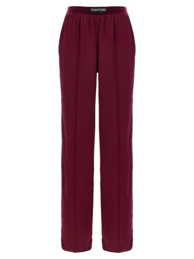 Tom Ford Silk Pants In Red