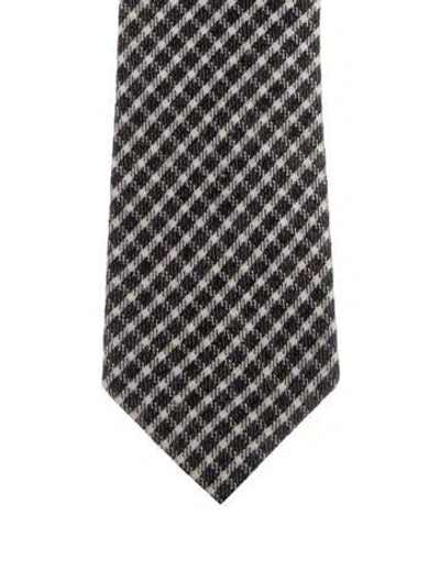 Pre-owned Tom Ford Silk Pattern Print Tie In Black