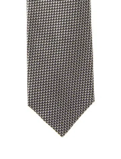 Pre-owned Tom Ford Silk Pattern Tie In Black
