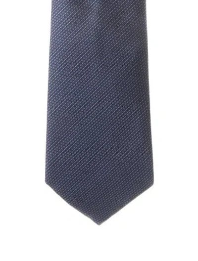 Pre-owned Tom Ford Silk Pattern Tie In Blue