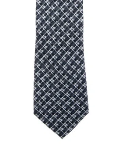 Pre-owned Tom Ford Silk Pattern Tie In Blue