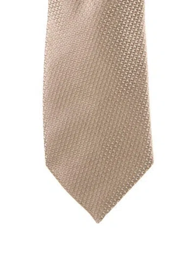 Pre-owned Tom Ford Silk Pattern Tie In Brown