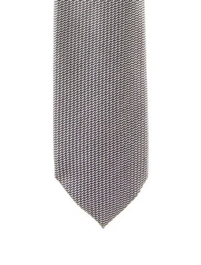 Pre-owned Tom Ford Silk Pattern Tie In Gray
