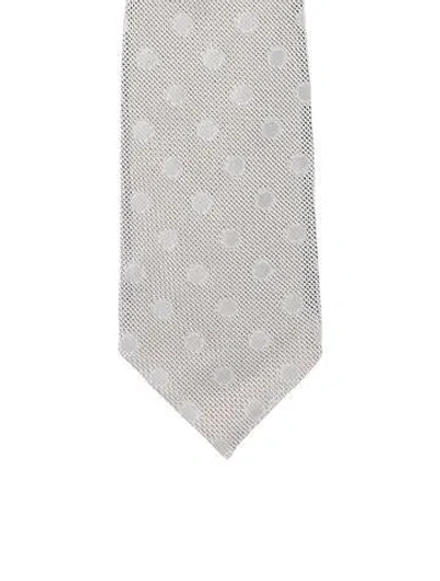 Pre-owned Tom Ford Silk Pattern Tie In Gray