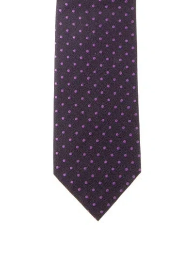Pre-owned Tom Ford Silk Pattern Tie In Purple