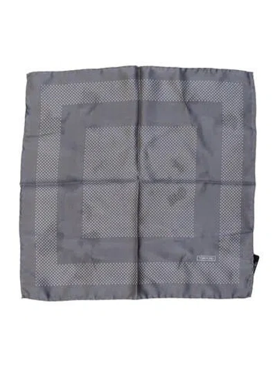Pre-owned Tom Ford Silk Patterned Pocket Square In Gray