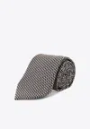 Tom Ford Silk Patterned Tie In Gray