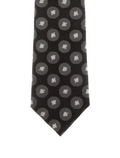 Pre-owned Tom Ford Silk Patterned Tie In Black