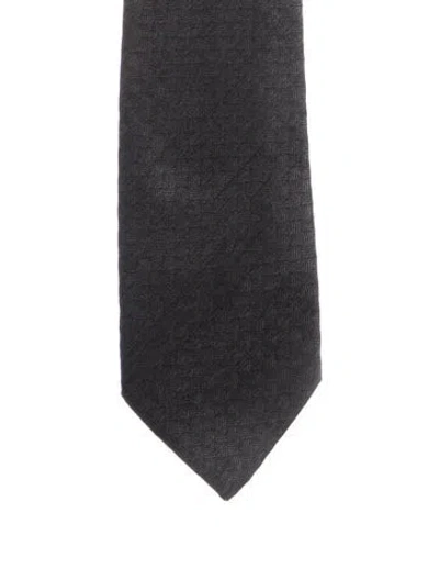 Pre-owned Tom Ford Silk Patterned Tie In Black