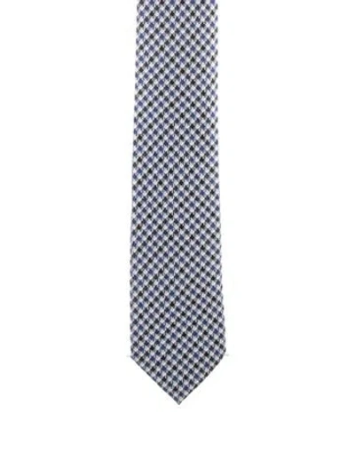 Pre-owned Tom Ford Silk Patterned Tie In Blue