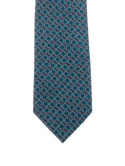 Pre-owned Tom Ford Silk Patterned Tie In Blue
