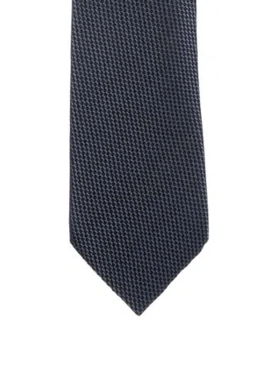 Pre-owned Tom Ford Silk Patterned Tie In Blue