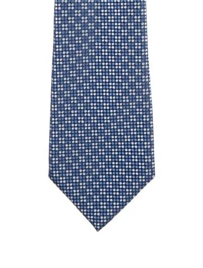 Pre-owned Tom Ford Silk Patterned Tie In Blue