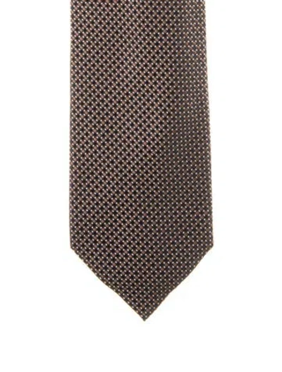 Pre-owned Tom Ford Silk Patterned Tie In Brown