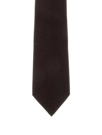 Pre-owned Tom Ford Silk Patterned Tie In Brown