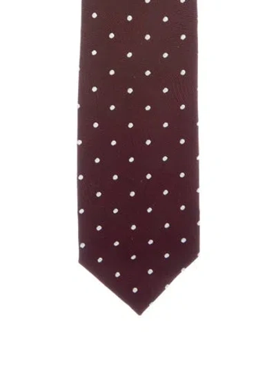 Pre-owned Tom Ford Silk Patterned Tie In Burgundy