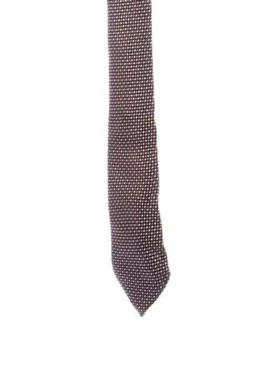 Pre-owned Tom Ford Silk Patterned Tie In Burgundy