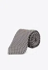 Tom Ford Silk Patterned Tie In Gray