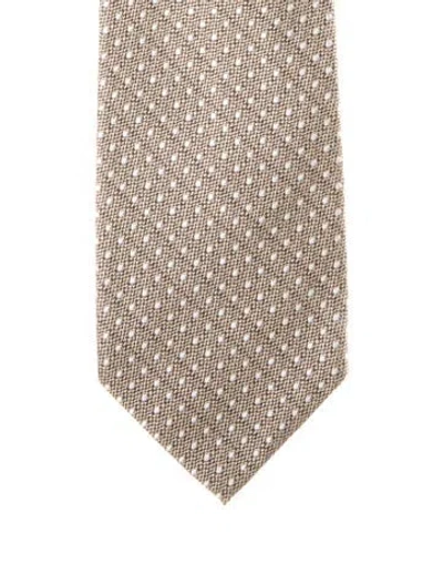Pre-owned Tom Ford Silk Patterned Tie In Neutral