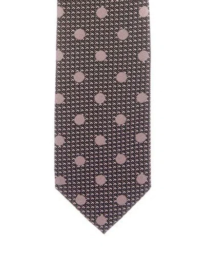 Pre-owned Tom Ford Silk Patterned Tie. In Purple