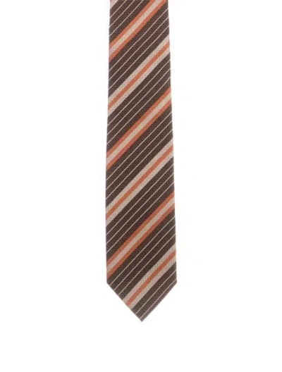 Pre-owned Tom Ford Silk Patterned Tie W/tags In Orange