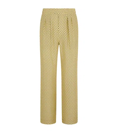 Tom Ford Silk Patterned Trousers In Yellow