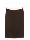 Tom Ford Satin Pencil Midi Skirt With Back Slit In Brown