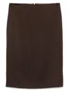 Tom Ford Crepe Envers Satin Midi Pencil Skirt In Brown