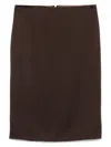 Tom Ford Crepe Envers Satin Midi Pencil Skirt In Brown