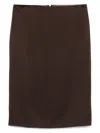 Tom Ford Crepe Envers Satin Midi Pencil Skirt In Brown