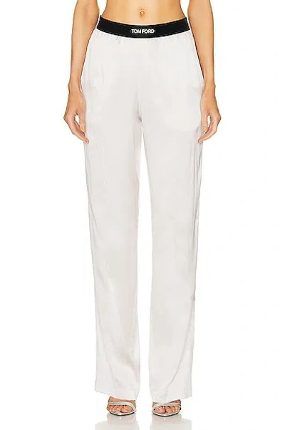 Tom Ford Primrose Liliac Silk Satin Pijama Pants In White