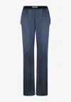 Tom Ford Blue Silk Pajama Trousers In Blue