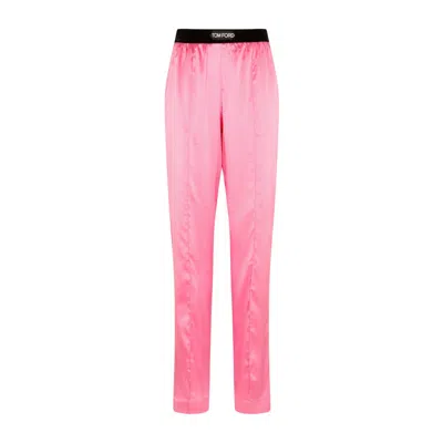 Tom Ford Silk Pj Trousers Clothing In Pink & Purple