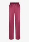 Tom Ford Stretch Silk Satin Pajama Pants In Purple
