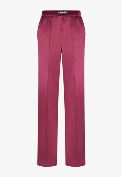 Tom Ford Silk Pj Pants In Purple