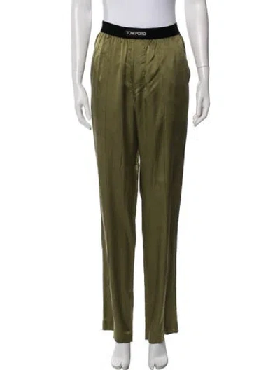 Pre-owned Tom Ford Silk Pleated Accents Pajamas In Green