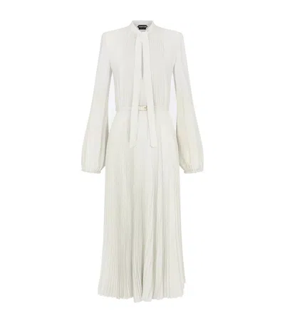 Tom Ford Silk Plissé Sunray Maxi Shirt Dress