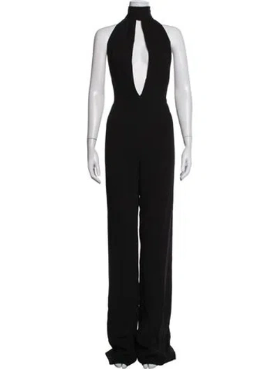 Pre-owned Tom Ford Silk Plunge Neckline Jumpsuit In Black