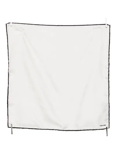 Tom Ford Silk Pocket Scarf In White