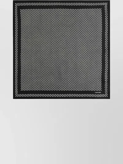Tom Ford Silk Pocket Square With Polka Dot Pattern
