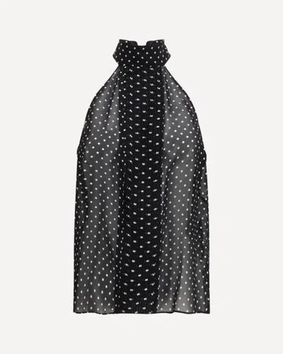 Tom Ford Silk Polka Dot Blouse In Black