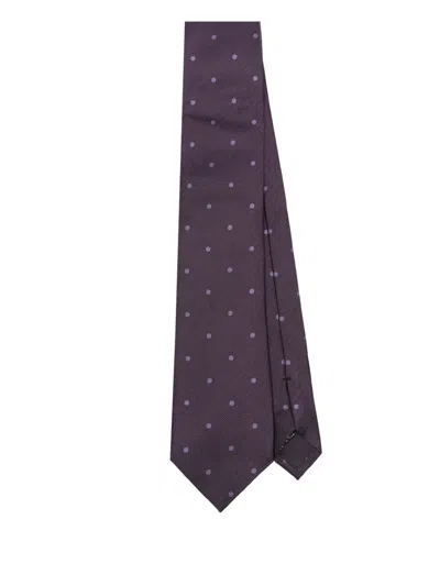 Tom Ford Silk Polka-dot Tie In Purple