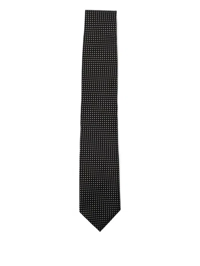 Tom Ford Silk Polka-dot Tie In Black