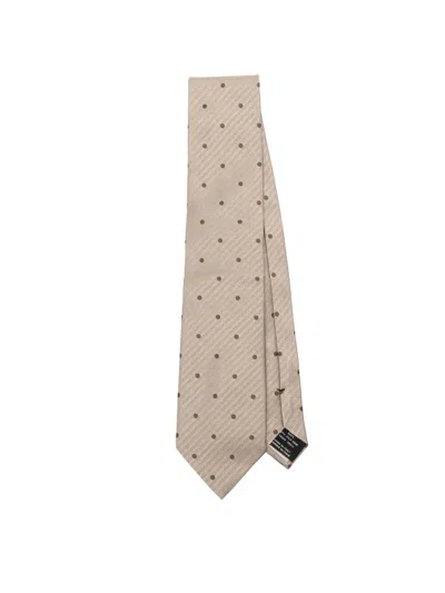 Tom Ford Silk Polka-dot Tie In Neutral